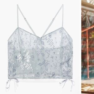 Savage X Fenty Sheer Lace Devoré Dreams Velvet Sleep in Gray